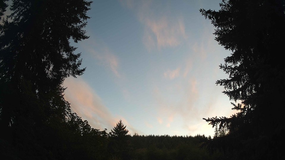 Pacific Northwest skyline timelapse on Aug 27, 2026 at 8:00 PM