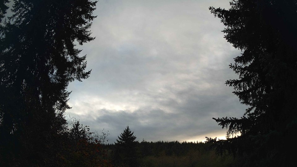Pacific Northwest skyline timelapse frame from Oct 13th, 2026 at 6:00 PM