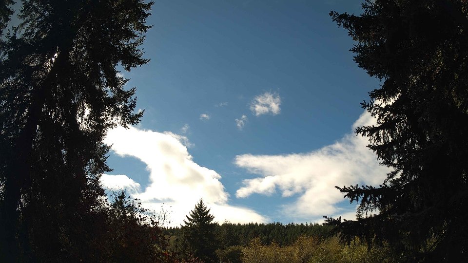 Pacific Northwest skyline timelapse frame from Oct 14th, 2026 at 1:15 PM