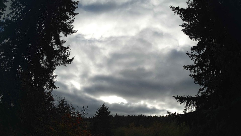 Pacific Northwest skyline timelapse frame from Oct 14th, 2026 at 4:15 PM