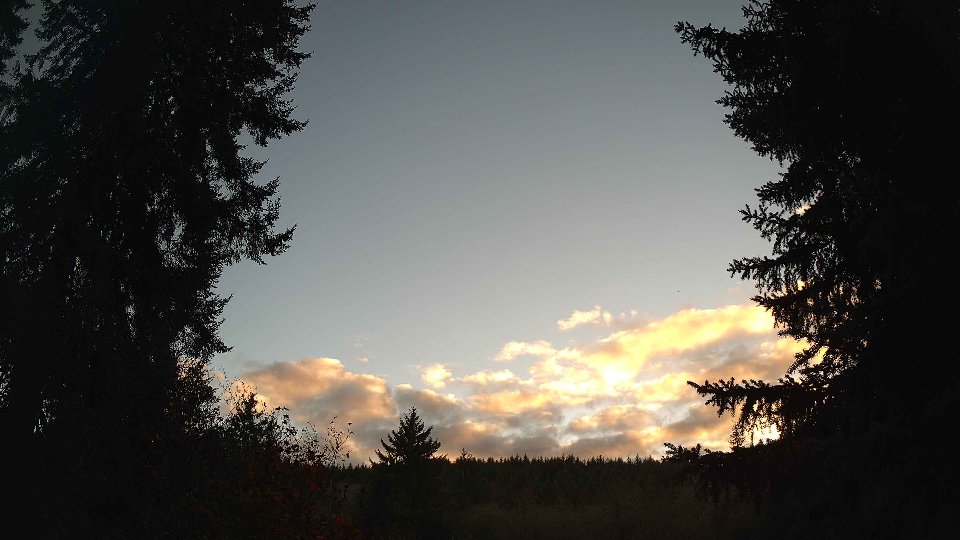 Pacific Northwest skyline timelapse frame from Oct 14th, 2026 at 6:00 PM